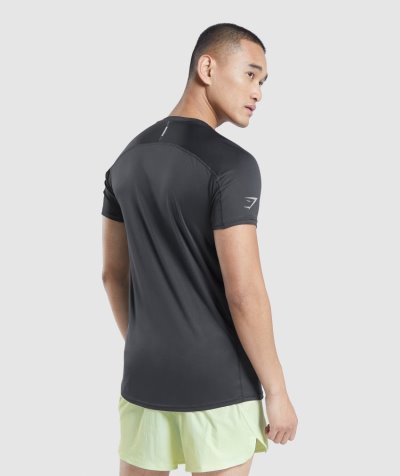 Black Men's Gymshark Speed Evolve T Shirts | CA2446-420