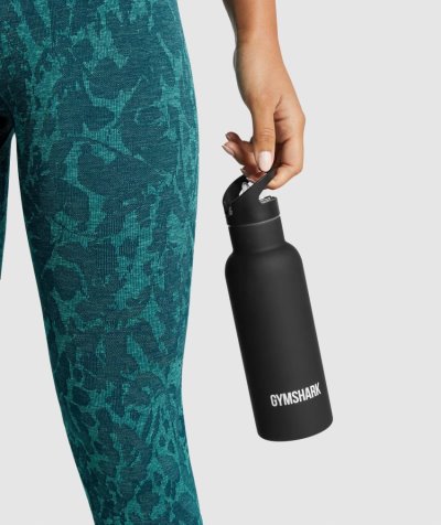 Black Women's Gymshark Flip Straw Water Bottles | CA6038-167