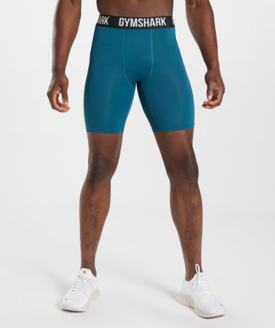 Blue Men's Gymshark Element Baselayer Shorts | CA7101-506