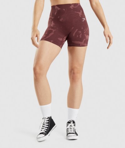 Brown Women's Gymshark Adapt Camo Seamless Shorts | CA4826-377
