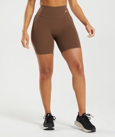 Brown Women's Gymshark Whitney Cycling Shorts | CA6864-600