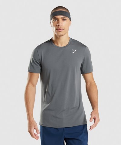 Deep Grey Men's Gymshark Arrival T Shirts | CA5036-264