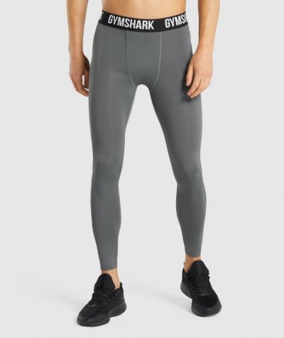 Deep Grey Men's Gymshark Element Baselayer Leggings | CA3678-517