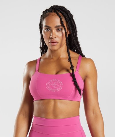 Deep Pink Women's Gymshark Legacy Sports Bra | CA5361-640