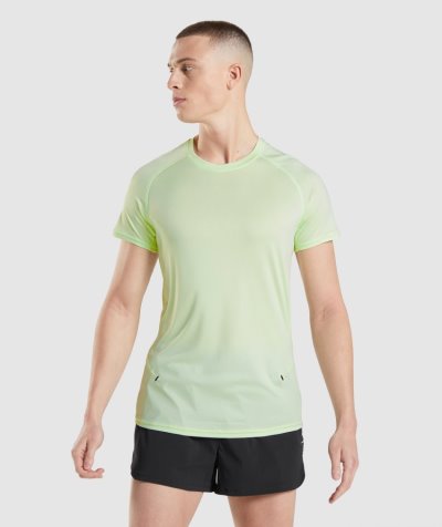 Green Men's Gymshark Speed Evolve T Shirts | CA4661-892