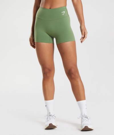 Green Women's Gymshark Training Tight Shorts | CA5086-784
