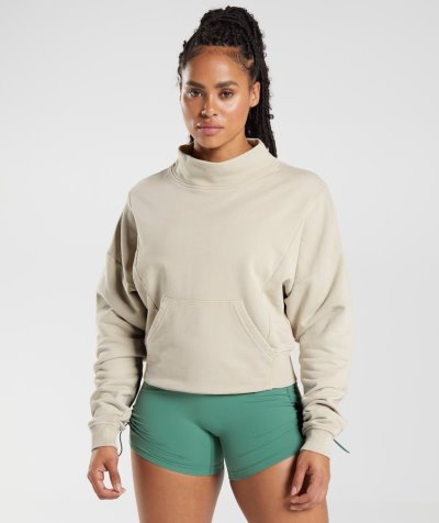 Grey Women's Gymshark Legacy Washed Sweatshirt | CA1125-044