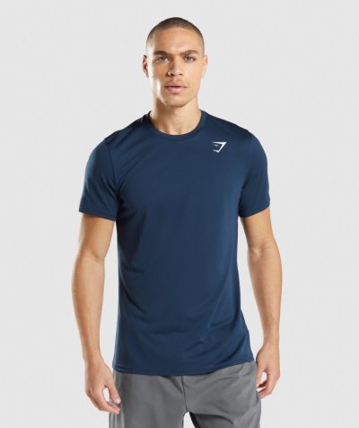 Navy Men's Gymshark Arrival T Shirts | CA2357-865