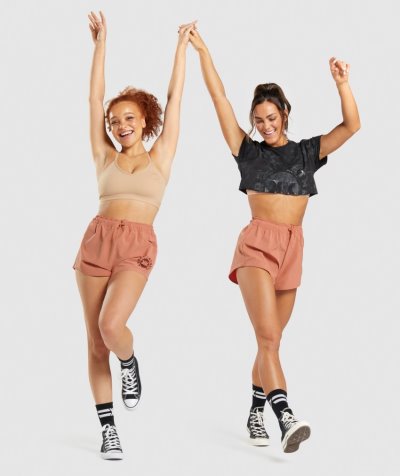 Orange Women's Gymshark KK Fit Woven Shorts | CA3458-988