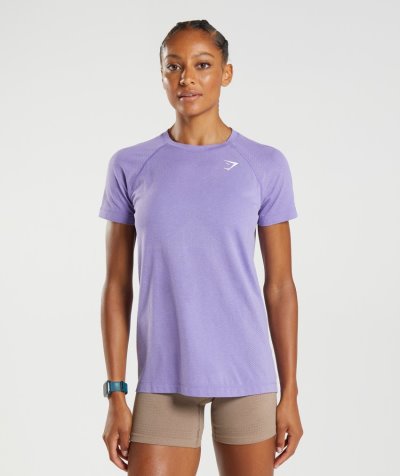 Purple Women's Gymshark Vital Seamless 2.0 Light T Shirts | CA1973-630