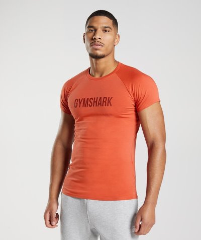 Red Men's Gymshark Apollo T Shirts | CA3497-121