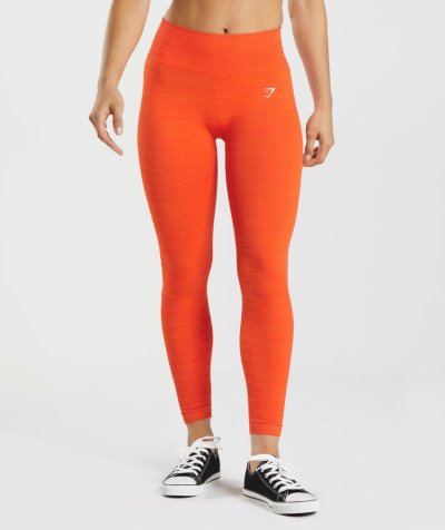 Red / Orange Women's Gymshark Adapt Marl Seamless Leggings | CA2989-813