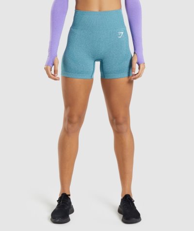 Turquoise Women's Gymshark Vital Seamless 2.0 Shorts | CA7818-792