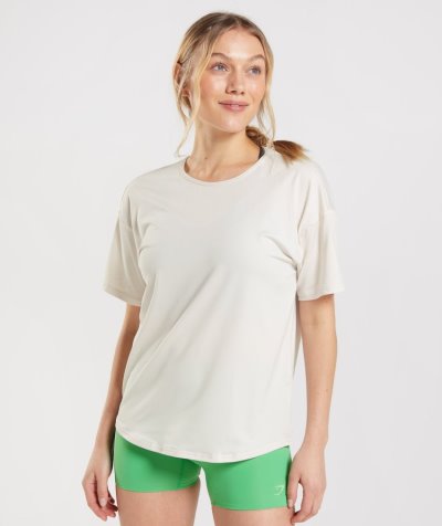 White Women's Gymshark Studio T Shirts | CA7266-946