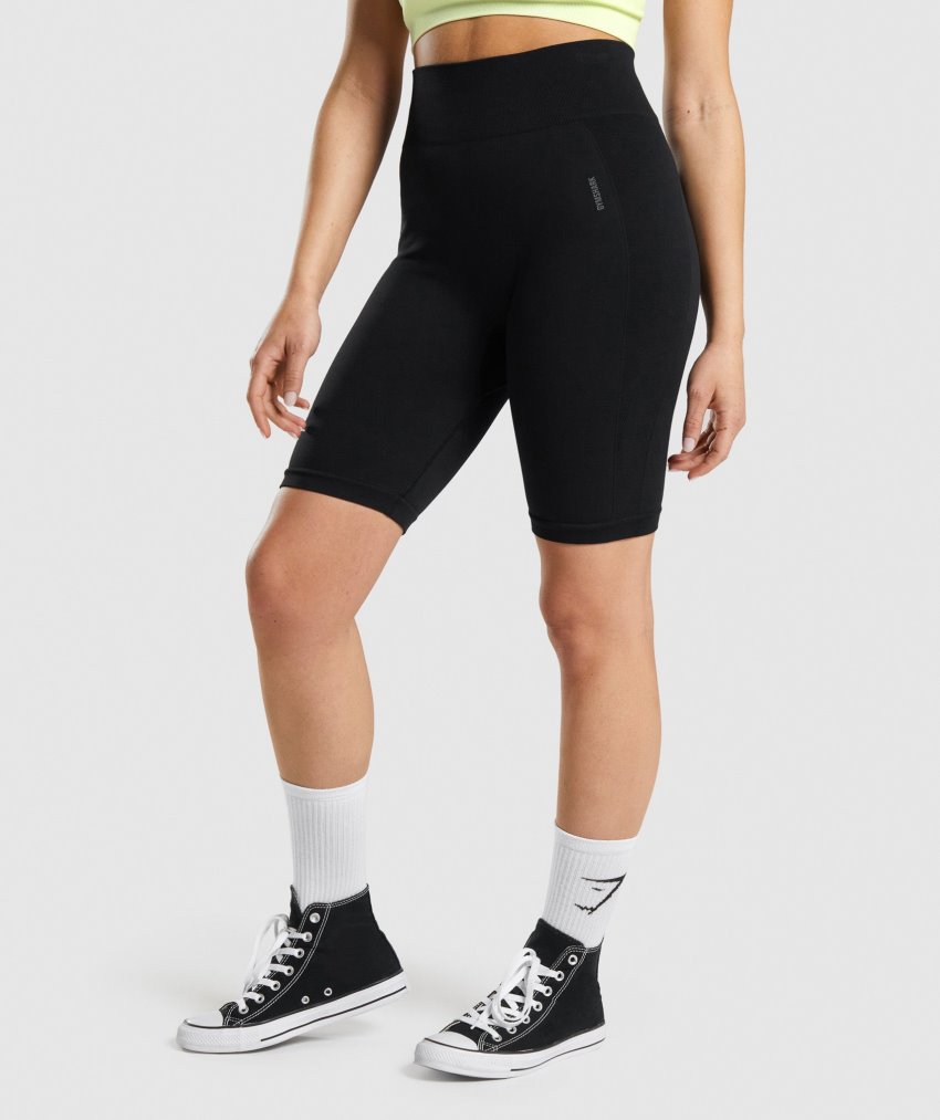Black / Deep Grey Women\'s Gymshark Flex Cycling Shorts | CA0284-664