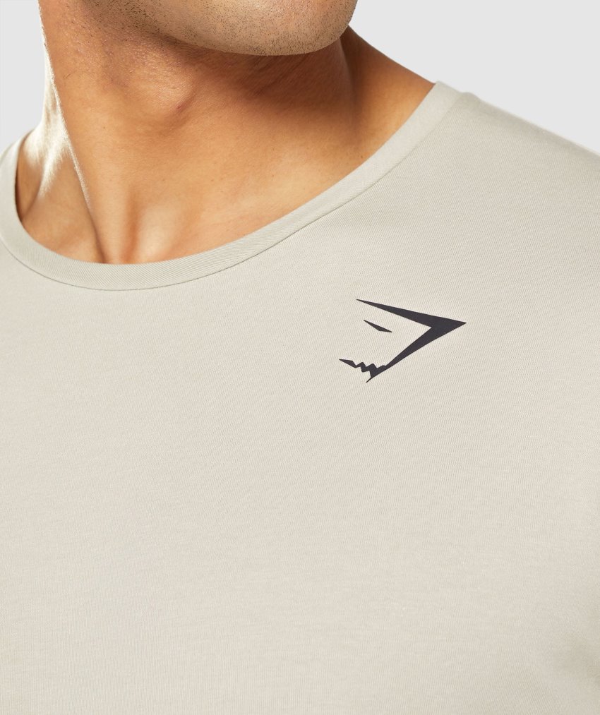 Grey Men's Gymshark Essential Long Sleeve T Shirts | CA6309-717