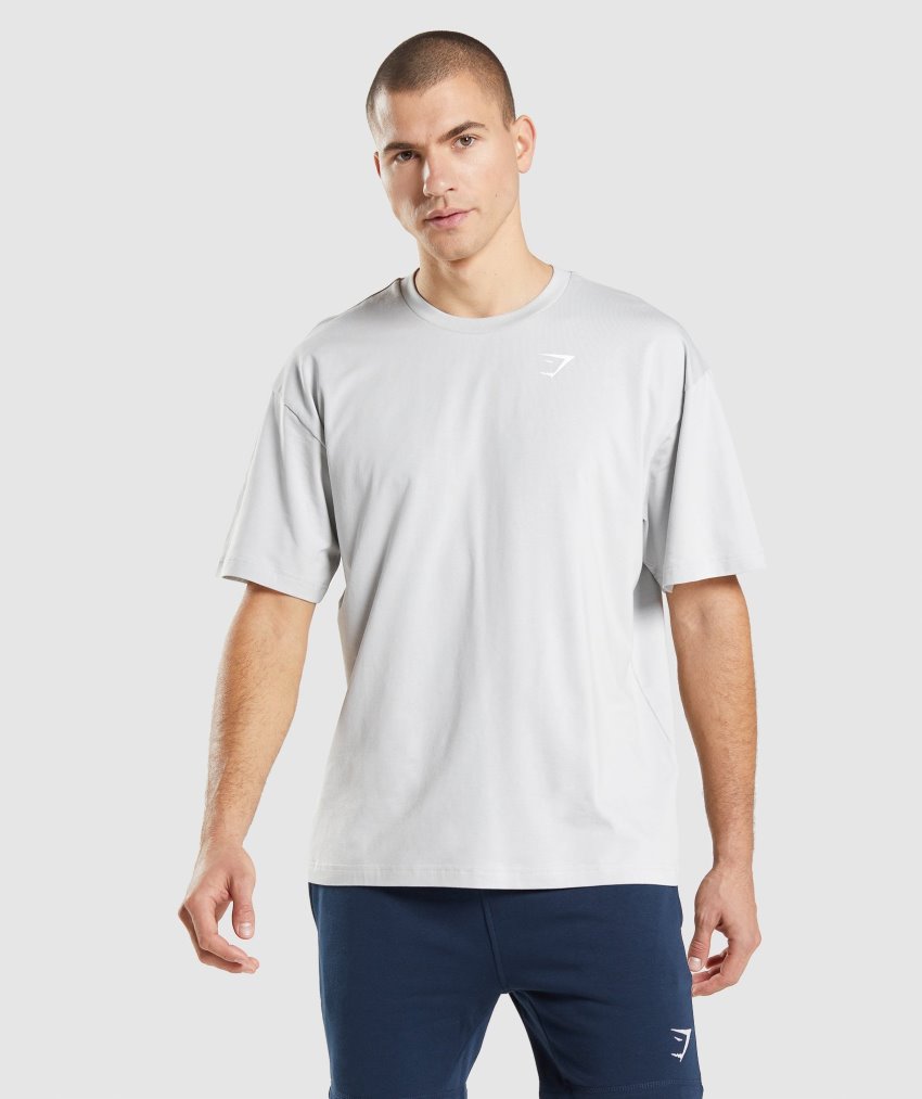Light Grey Men\'s Gymshark Essential Oversized T Shirts | CA9246-633
