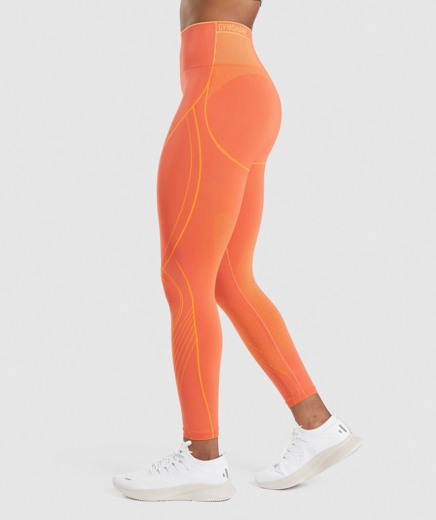 Orange / Orange Women's Gymshark Apex Seamless High Rise Leggings | CA6215-580