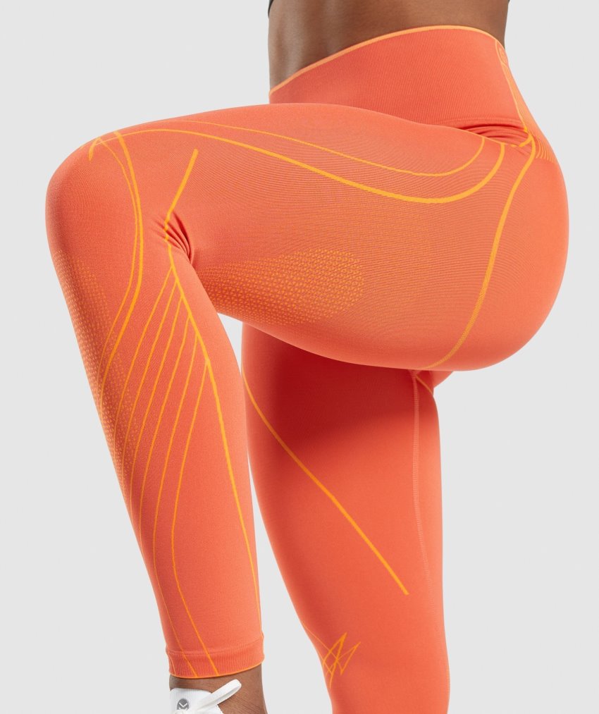 Orange / Orange Women's Gymshark Apex Seamless High Rise Leggings | CA6215-580